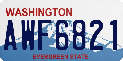WA license plate AWF6821