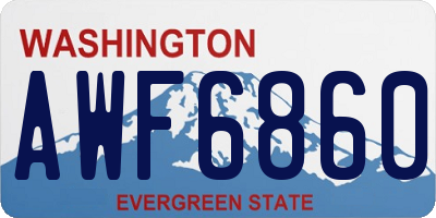 WA license plate AWF6860