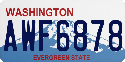 WA license plate AWF6878