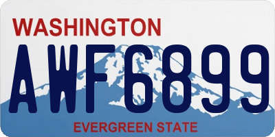 WA license plate AWF6899