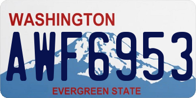WA license plate AWF6953