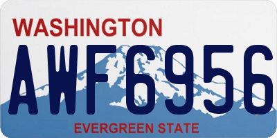 WA license plate AWF6956