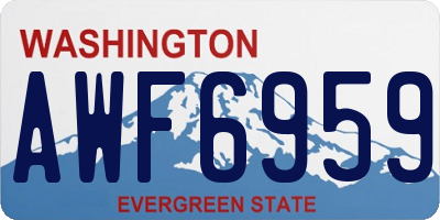 WA license plate AWF6959