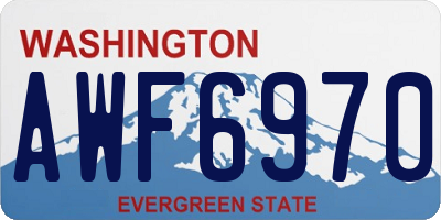 WA license plate AWF6970