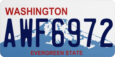 WA license plate AWF6972