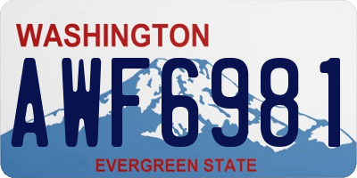WA license plate AWF6981