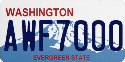 WA license plate AWF7000