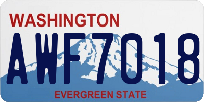 WA license plate AWF7018