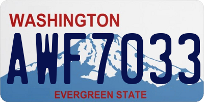 WA license plate AWF7033