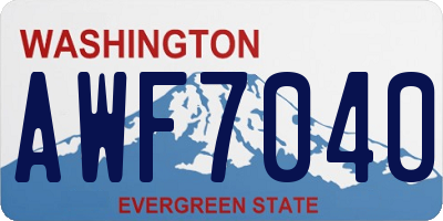 WA license plate AWF7040