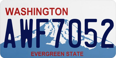 WA license plate AWF7052