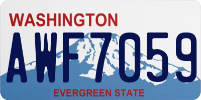 WA license plate AWF7059