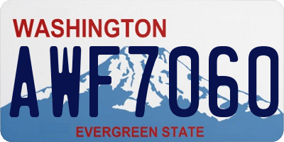 WA license plate AWF7060