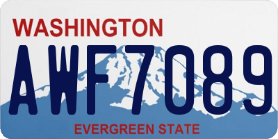 WA license plate AWF7089