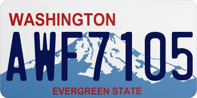 WA license plate AWF7105