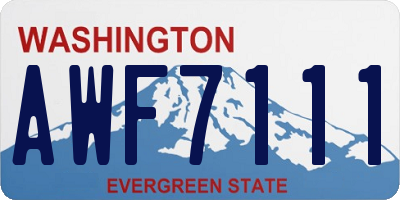WA license plate AWF7111