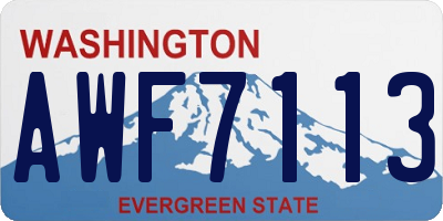 WA license plate AWF7113