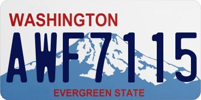 WA license plate AWF7115