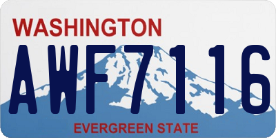 WA license plate AWF7116