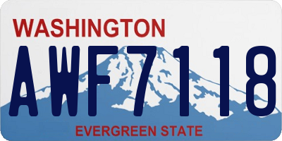 WA license plate AWF7118