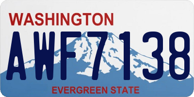 WA license plate AWF7138