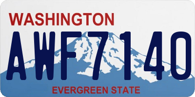 WA license plate AWF7140
