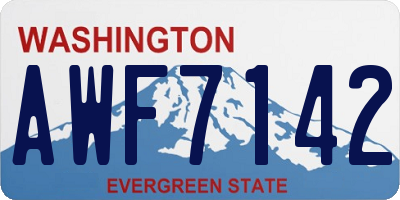 WA license plate AWF7142