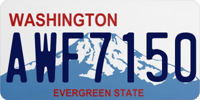 WA license plate AWF7150