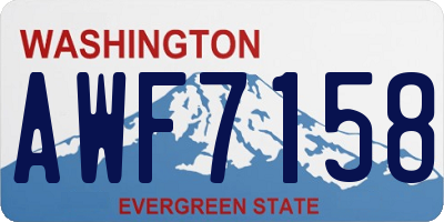 WA license plate AWF7158