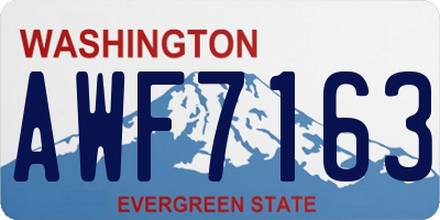 WA license plate AWF7163