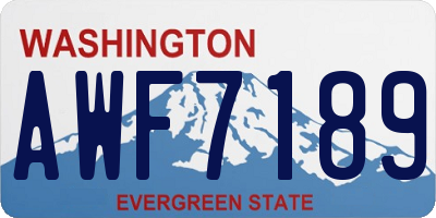 WA license plate AWF7189