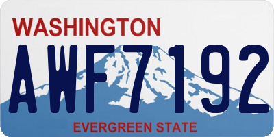 WA license plate AWF7192