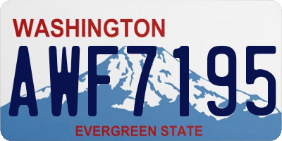 WA license plate AWF7195
