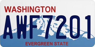 WA license plate AWF7201
