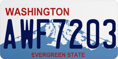WA license plate AWF7203
