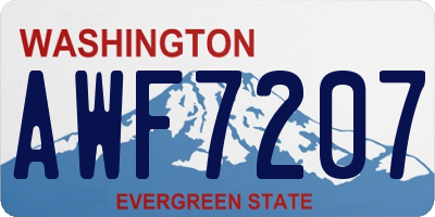 WA license plate AWF7207