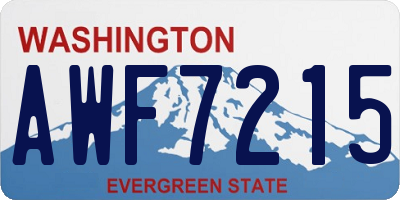 WA license plate AWF7215