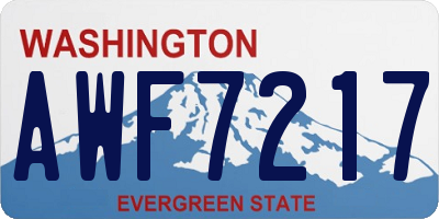 WA license plate AWF7217
