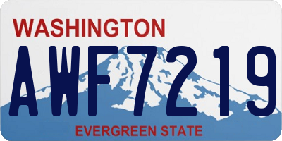WA license plate AWF7219