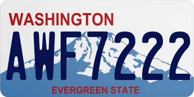 WA license plate AWF7222