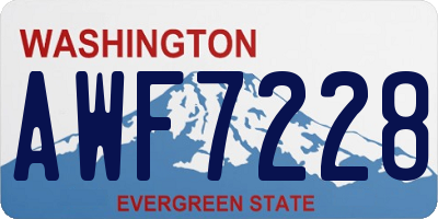 WA license plate AWF7228