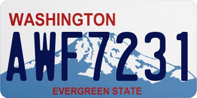 WA license plate AWF7231