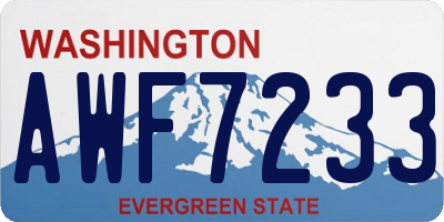 WA license plate AWF7233