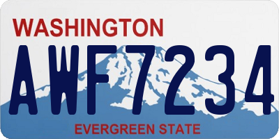 WA license plate AWF7234