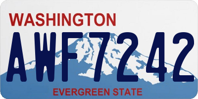 WA license plate AWF7242