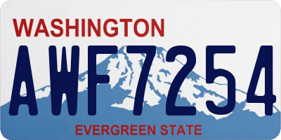 WA license plate AWF7254