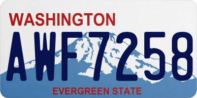 WA license plate AWF7258