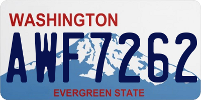 WA license plate AWF7262