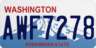 WA license plate AWF7278