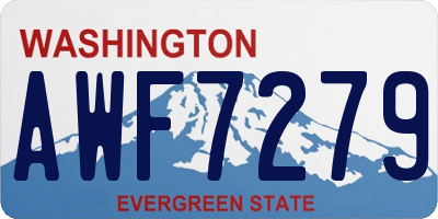 WA license plate AWF7279